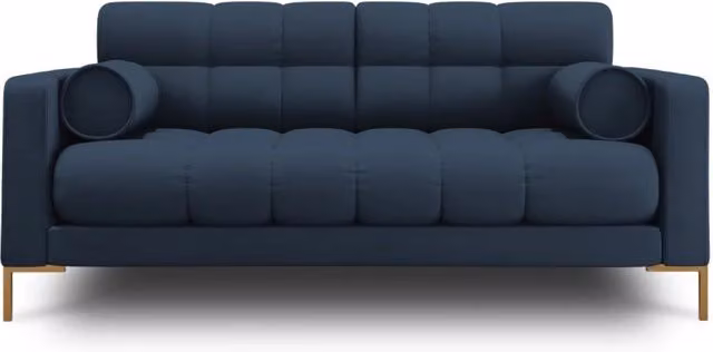 Divano 2 posti Bali Cosmopolitan Design in tessuto blu con dettagli oro – 1