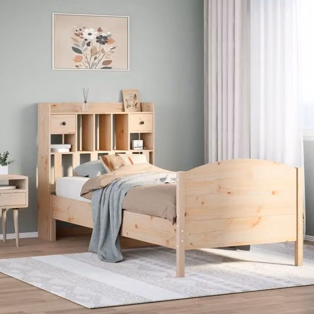 Letto Libreria senza Materasso 100x200 cm in Legno di Pino 3323158