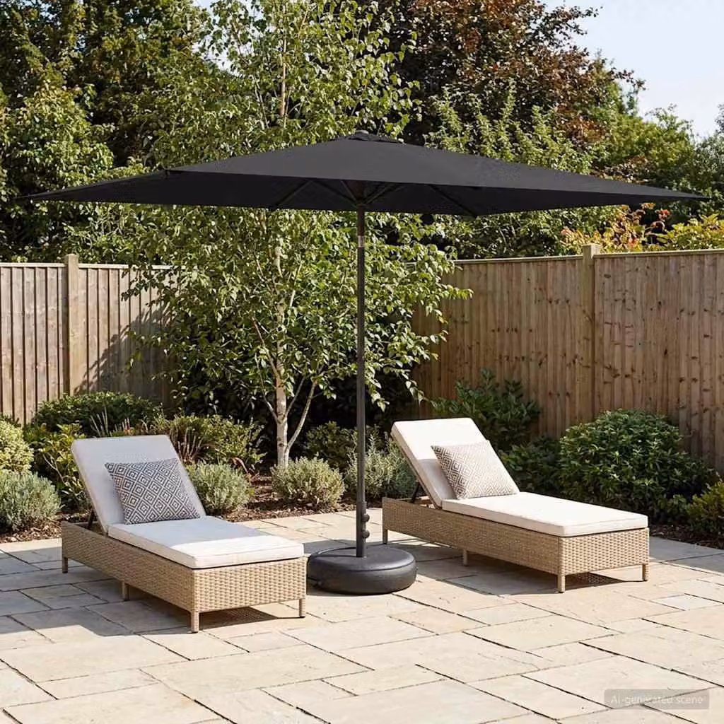 Parasole da Giardino Cantilever vidaXL in Poliestere e Acciaio, Colore Antracite/Nero, L: 3 x P: 2 x H: 2,9 m