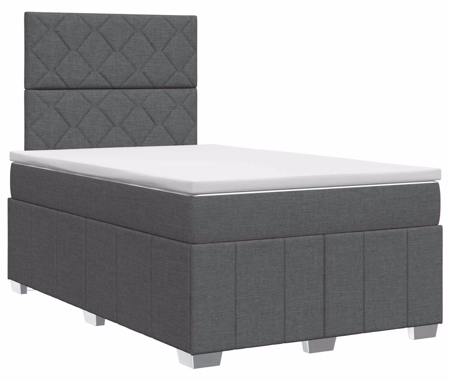 Letto a molle con materasso grigio scuro 120 x 190 cm in tessuto