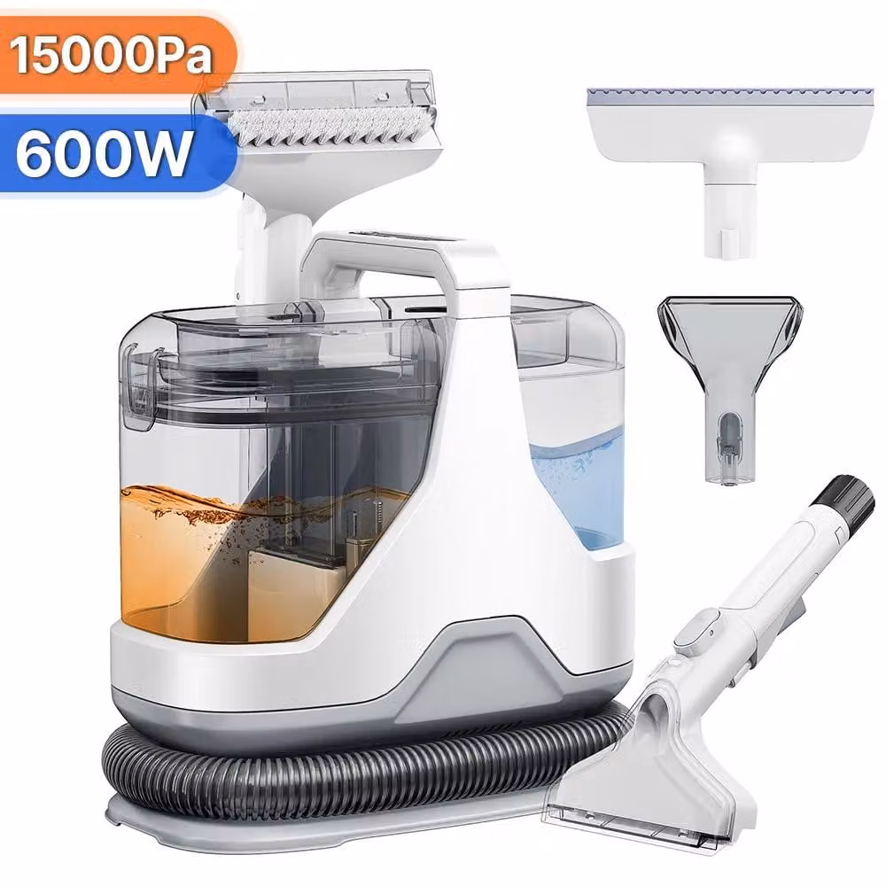 Detergente per macchie - Aspirapolvere per tappeti compatto - 600 W - 15 kPa - Funzione di spruzzo e aspirazione - Adatto per tappeti, divani e tende - Cavo da 5,5 metri