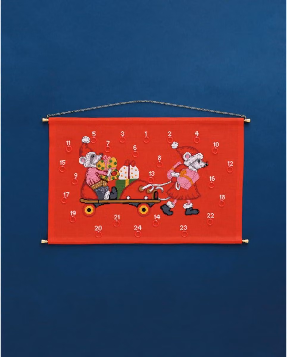 Calendario dell'Avvento "Topolino con i pattini", formato 46x30 cm