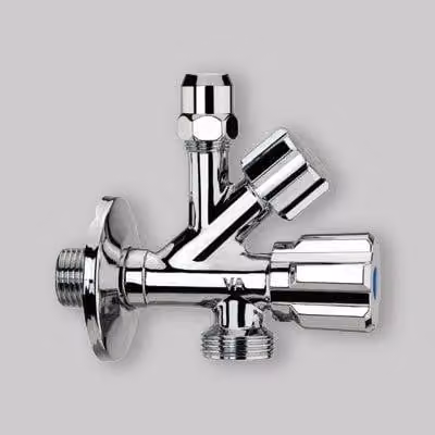 RUBINETTO SOTTOLAVABO COMBINATO LAVATRICE A 3 VIE 1/2"x3/4"x Ø10 + Rosetta