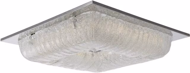 Plafoniera LED Italux Mercer quadrata in cromo e vetro trasparente, 40W, 3000K luce bianca calda – 1
