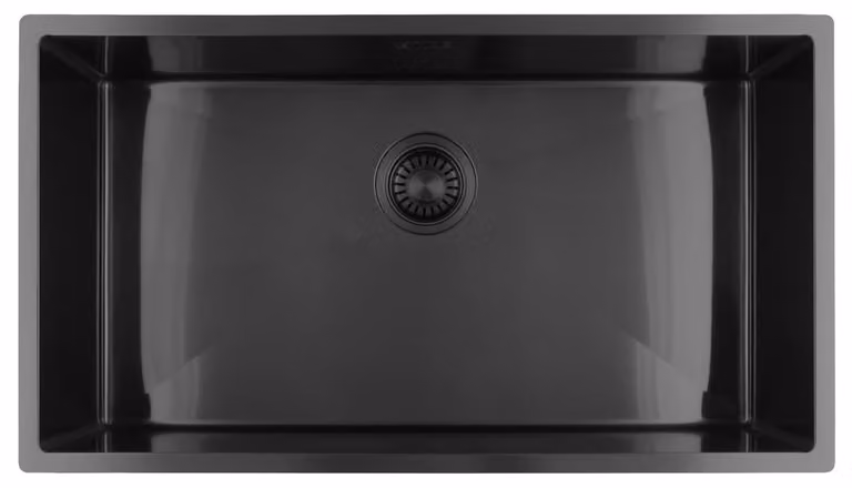 Lavello da cucina 74x40 cm, colore grigio antracite, da incasso, design piatto, serie Pure.Sink