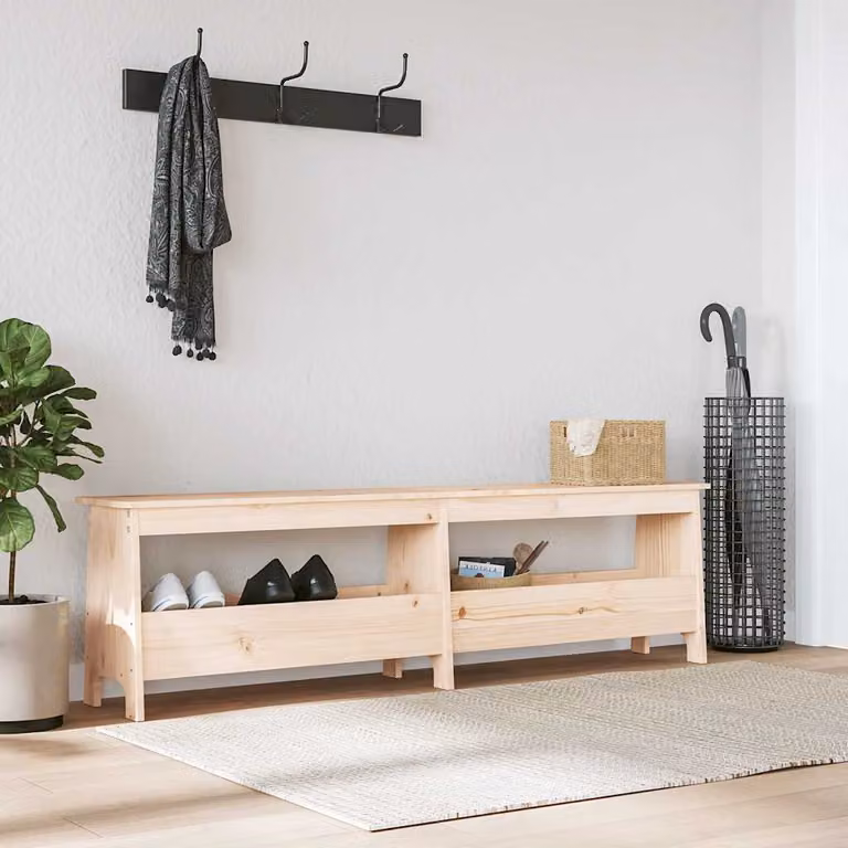 Panca da ingresso vidaXL in legno di pino massello stile rustico, L: 160 cm, P: 28 cm, H: 45 cm