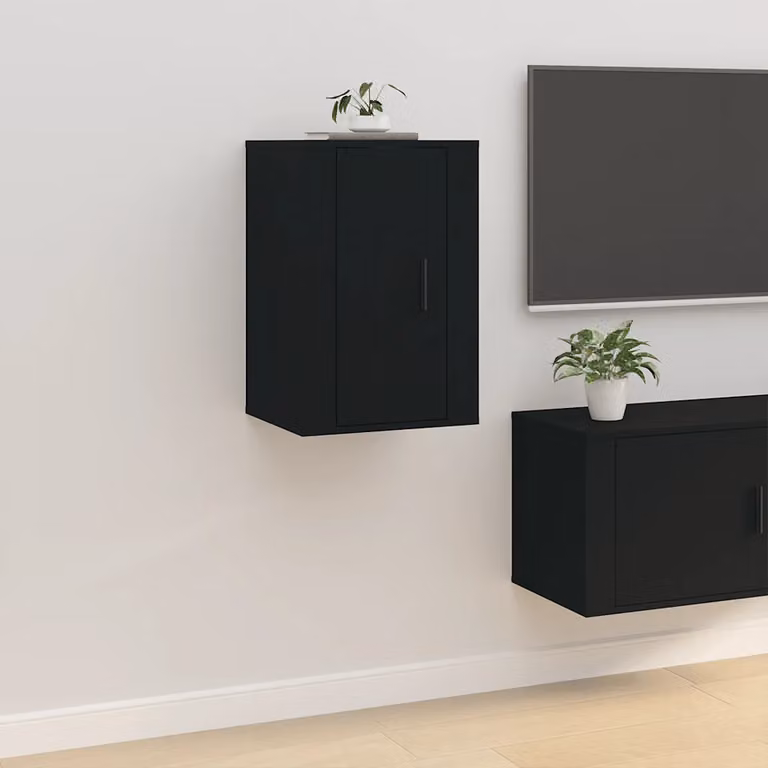 vidaXL Mobile Porta TV a Parete Nero L: 40 cm, P: 34,5 cm, H: 60 cm