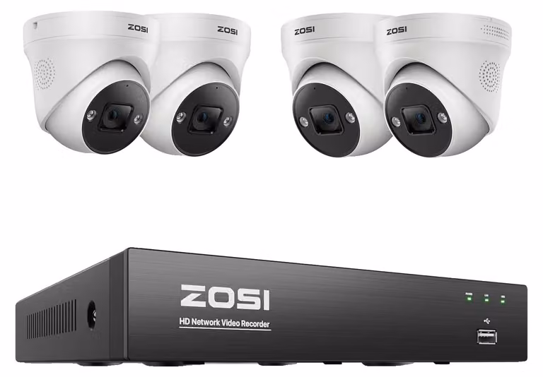Sistema di telecamere a circuito chiuso (CCTV), risoluzione 8MP, visione notturna a colori, 4 telecamere 8MP (4K), Nessuno