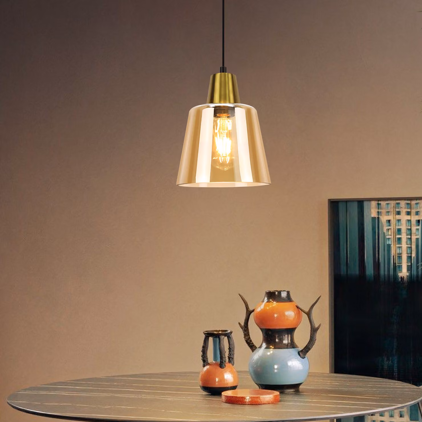 ZMH lampada a sospensione tavolo da pranzo lampada a sospensione soggiorno tavolo da pranzo lampada di vetro E27 lampada a sospensione camera da letto 1 fiamma lampada a sospensione vintage retro sala da pranzo lampada trasparente per cucina hotel (senza