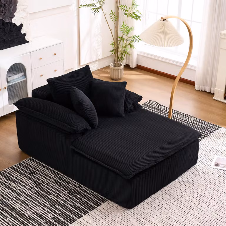okwish Divano reclinabile alto Divano senza cornice con design ergonomico, divano simile a una nuvola Nessun montaggio, divano relax Divano lounge con design senza cornice, nero