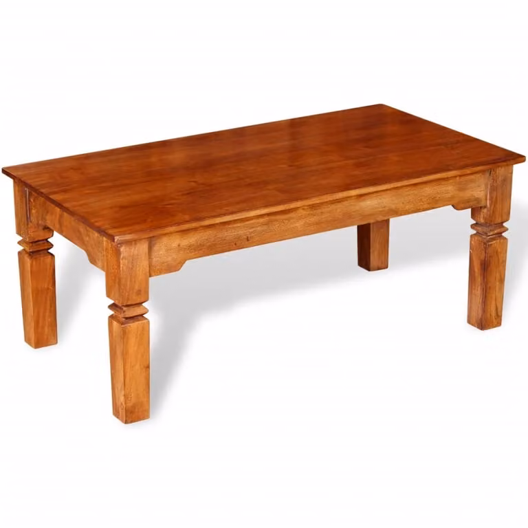 vidaXL Tavolino in legno massiccio 110x60x45 cm