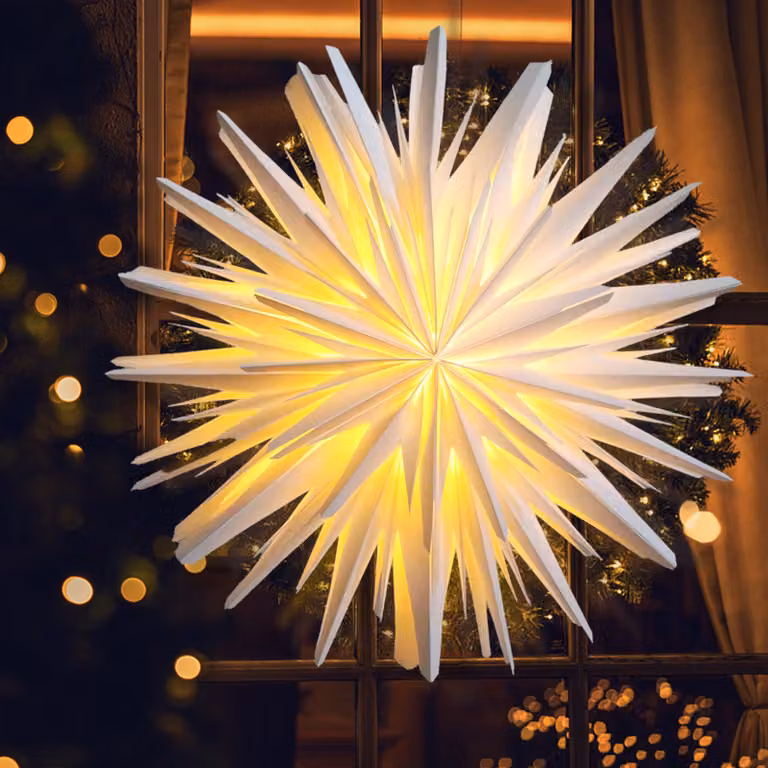Stella di carta illuminata, 45 cm, decorazione natalizia per la casa