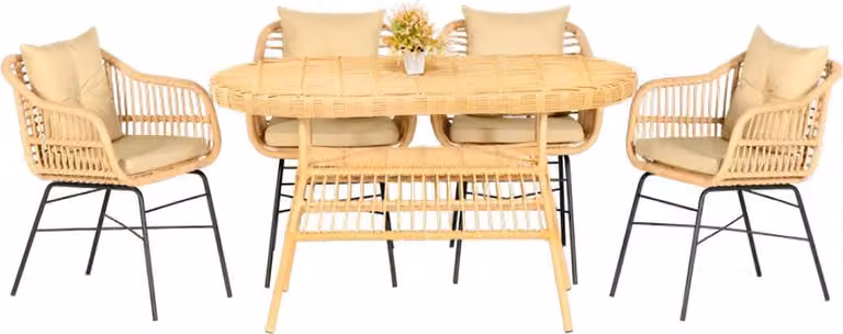 Esstisch 4x Stühle Garten Möbel Set 5tlg Terrasse Balkon Luxus Design Garnitur