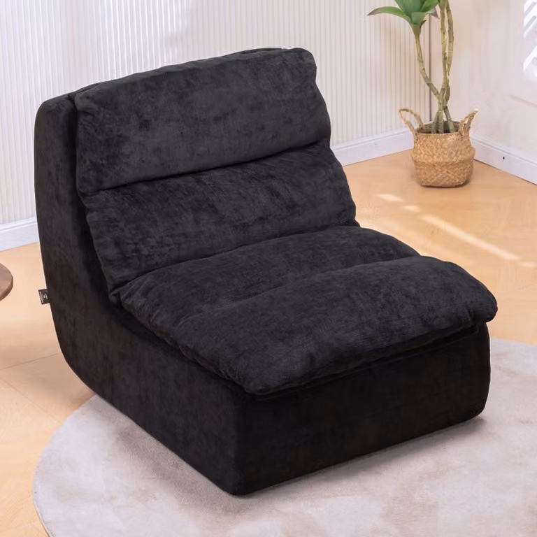 Divano singolo - Poltrona - Pouf - Poltrona relax - Sedia a sacco - Design compatto - Tessuto in velluto morbido