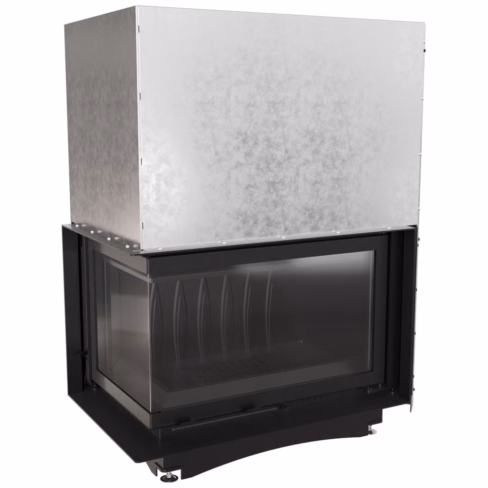 Caminetto in ghisa per legna OLIWIA sinistro 16 kW Ø 200 porta sollevabile