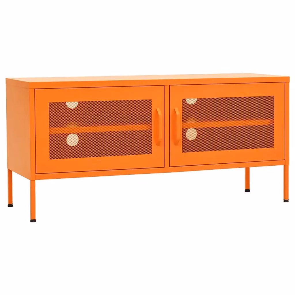 Mobile TV-Credenza moderno in metallo arancione L: 105 cm, P: 35 cm, H: 50 cm – 2