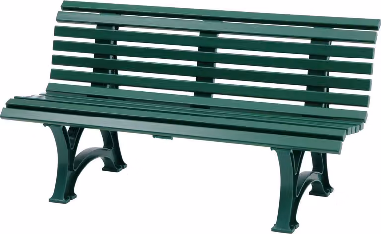 Panchina da giardino Jamaica | 3 posti | Verde | HxLxP 80x150x64cm | Plastica resistente agli agenti atmosferici e ai raggi UV | Panchina da parco Panchina da esterno Balcone da giardino Terrazza