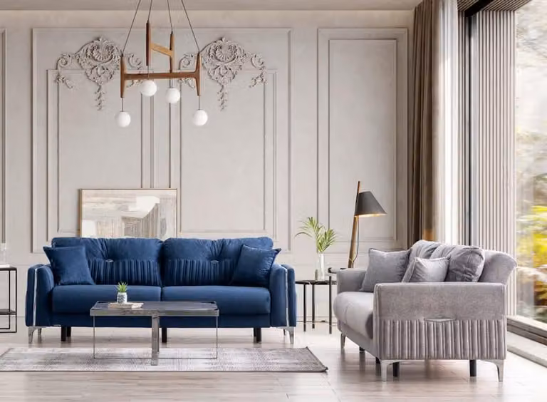 Komfortable Sofagarnitur 3+3 Sitzer Stilvolles Design für Entspanntes Wohnen
