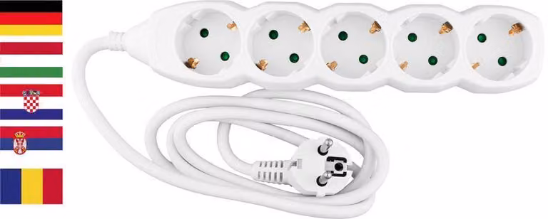 Cavo con presa tedesca Strend Pro DG-805B 1,50 m, 5 prese, HU, RO, SRB, CRO