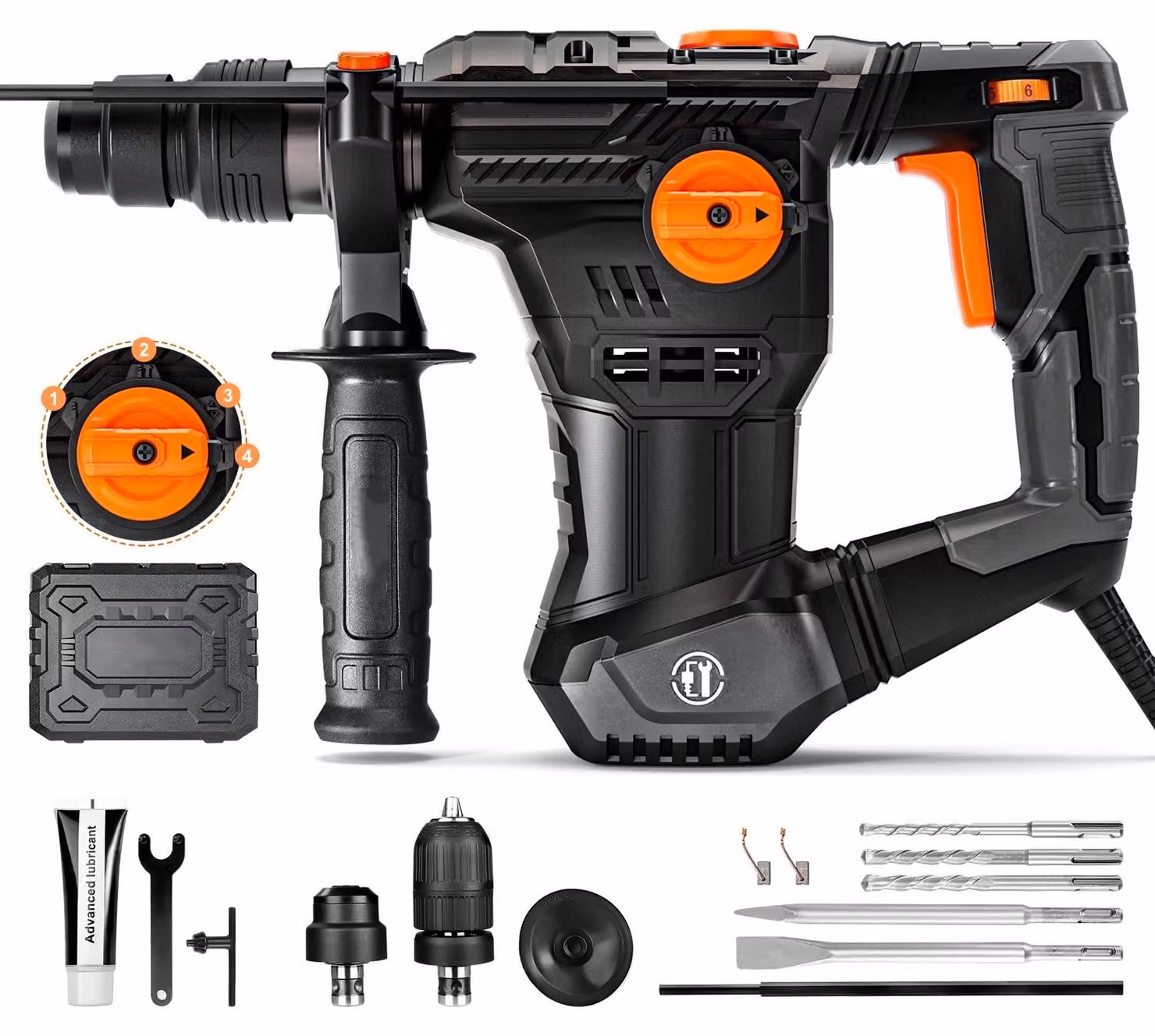 Boorhamer SDS-Plus da 1500 W - 7 Joule di forza d'impatto - 4 funzioni