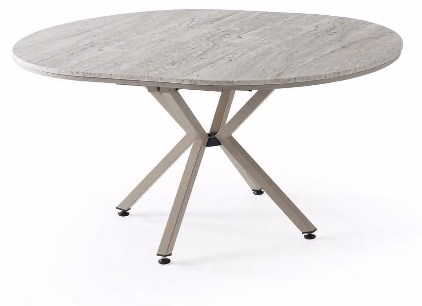 Tavolo da pranzo in marmo, confortevole, moderno, allungabile, beige, rotondo, spazioso