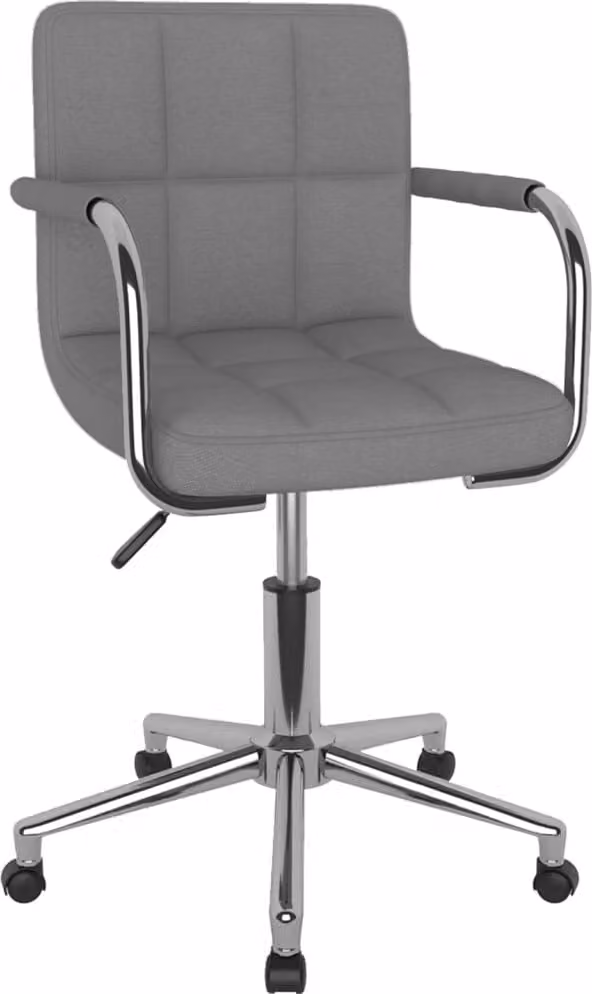 Sedia da Ufficio Girevole Grigio Chiaro in Tessuto