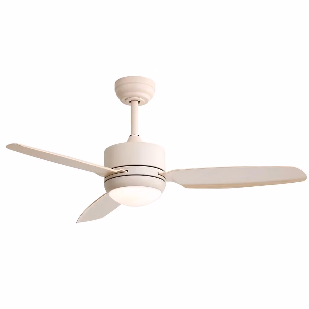 Ventilatore a soffitto Minimal con luce e 3 pale in ABS, colore bianco, motore DC, 6 velocità e telecomando, diametro 46 pollici – 2
