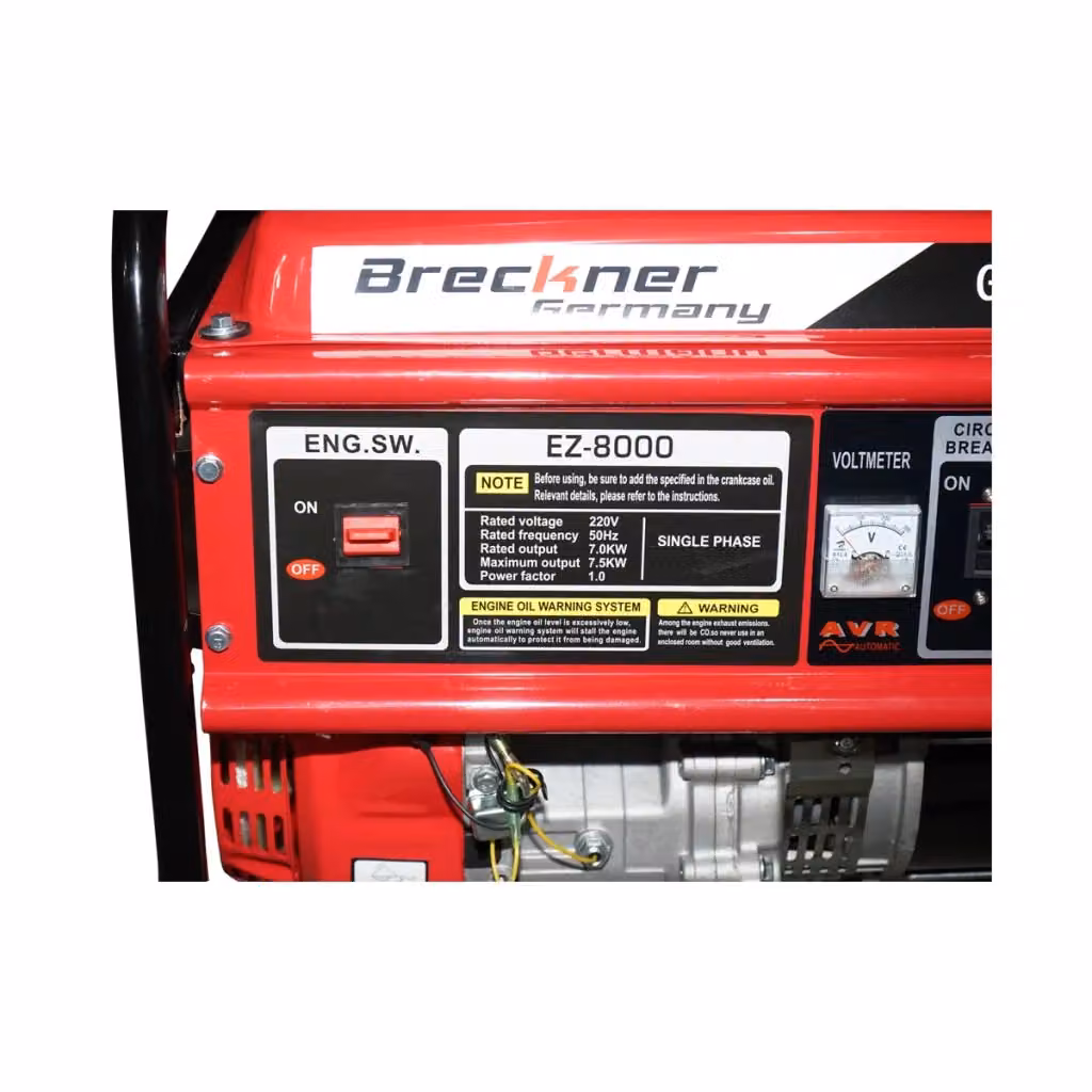 Generatore elettrico a benzina Breckner Germany 7,5KW 220V 50Hz Rosso – 2