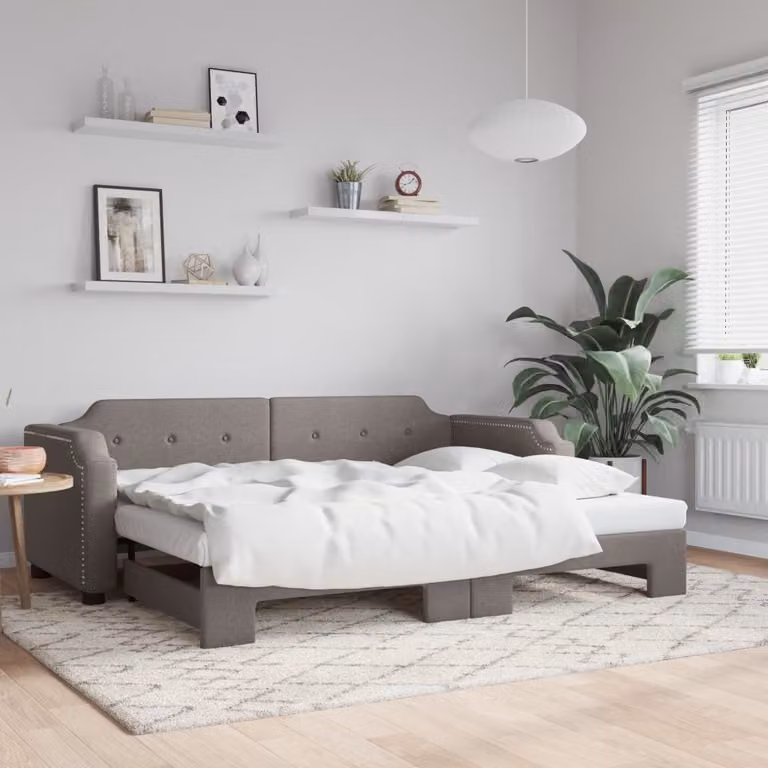 Maison Exclusive - Divano letto estraibile color taupe 80x200 cm in tessuto