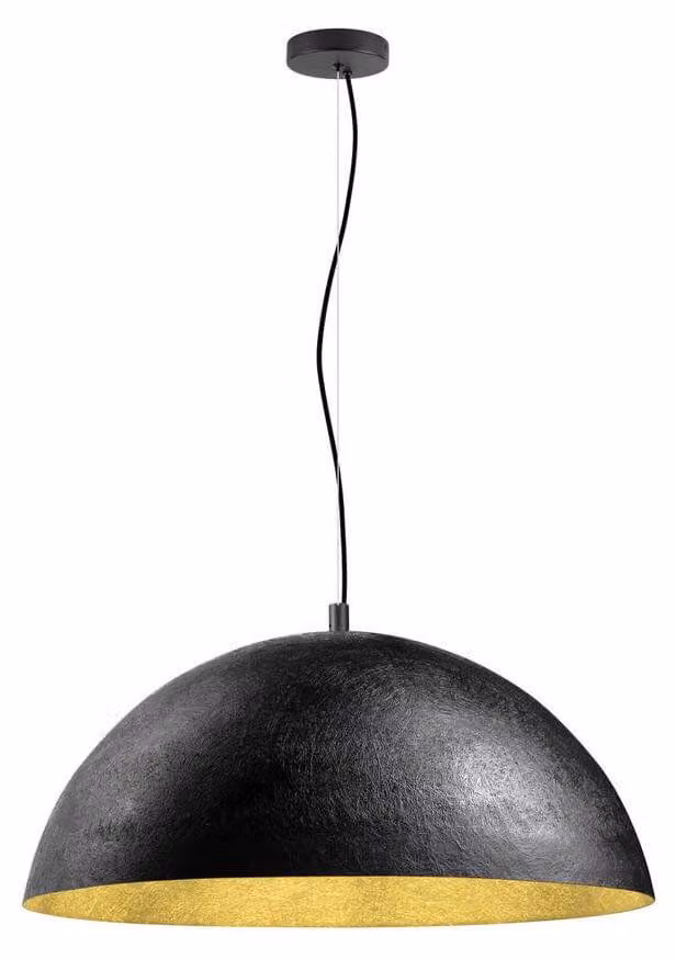SLV FORCHINI 70, lampada a sospensione, E27, lunghezza sospensione 150 cm, 1x max. 40W, nero opaco / oro opaco 1008538