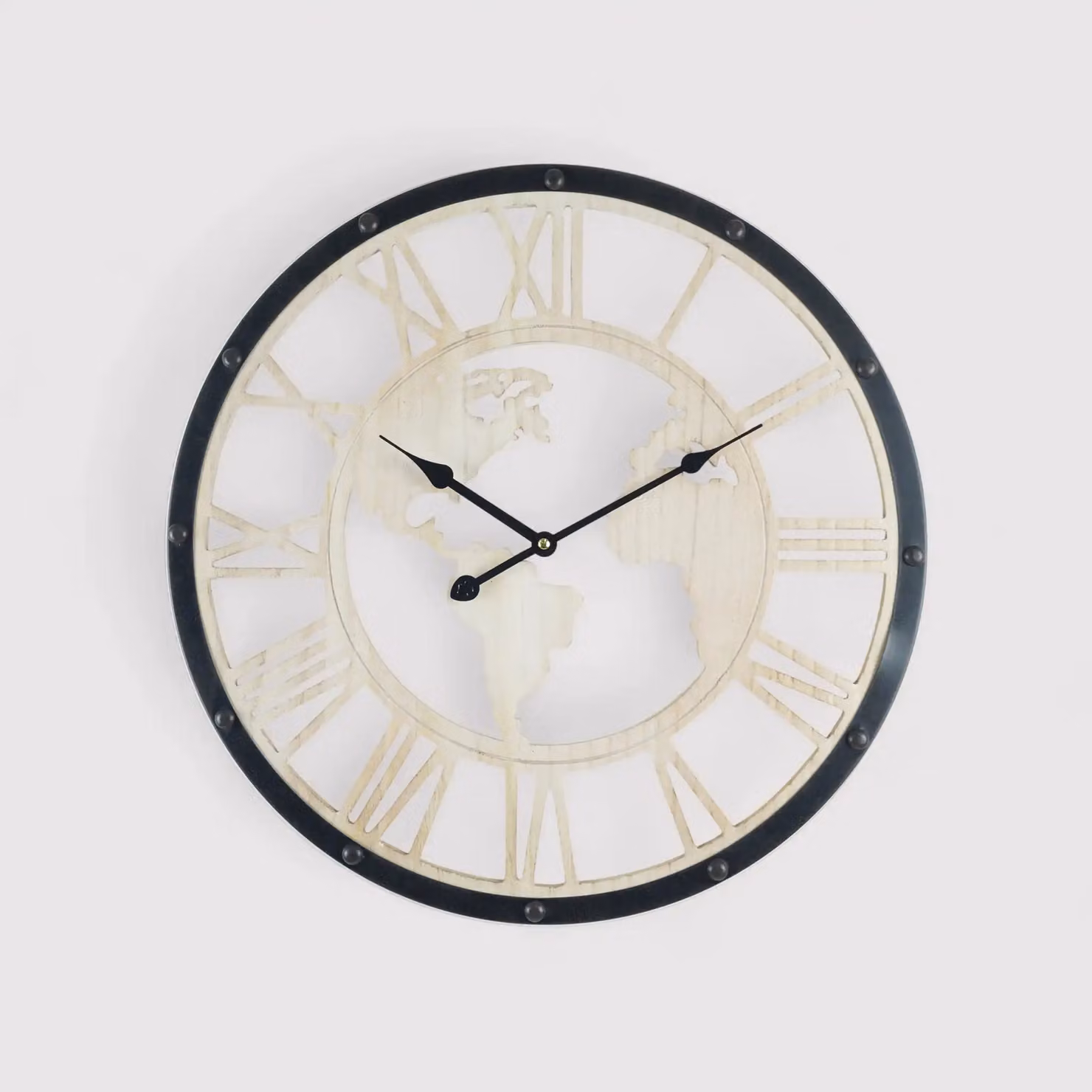 Erides - Orologio con numeri romani e mappamondo intagliato