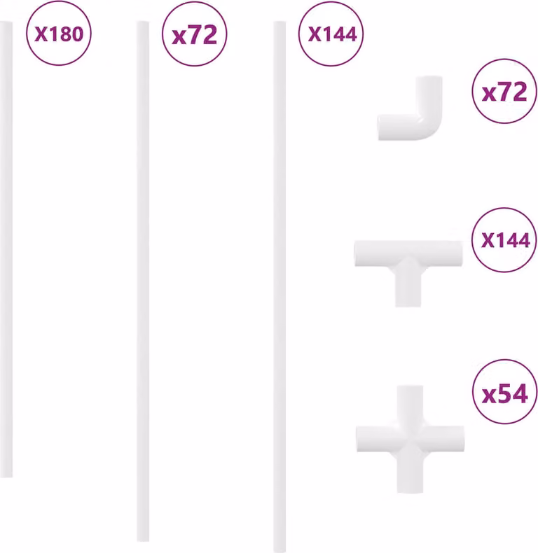 Tubo PVC 29 pcs Bianco PP e PE