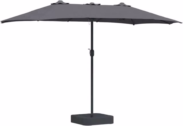 Ombrello | Parasol da giardino Antracite 385 x 209 x 244 cm Poliestere