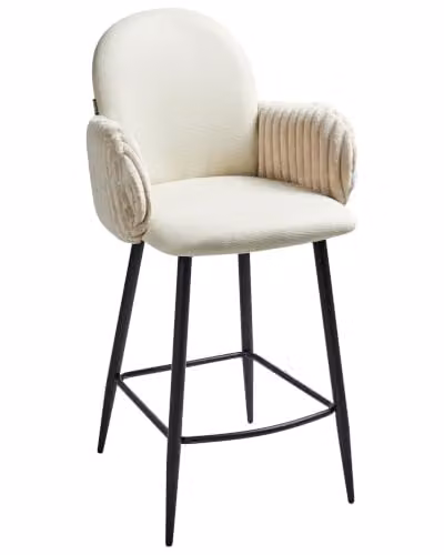 Set di 2 sedie da pranzo in tessuto boucle verde stile retrò seduta rotonda