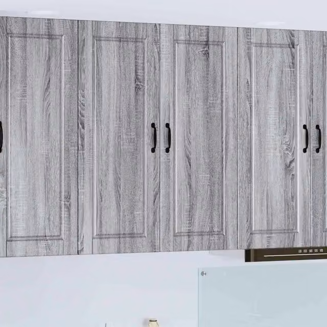 Mobile da cucina a parete vidaXL Grigio con ripiani interni e ante a battente L 80 x P 31 x H 100 cm