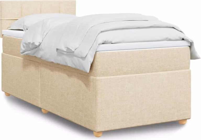 Maison Exclusive - Giroletto a Molle con Materasso Crema 80x200 cm inTessuto