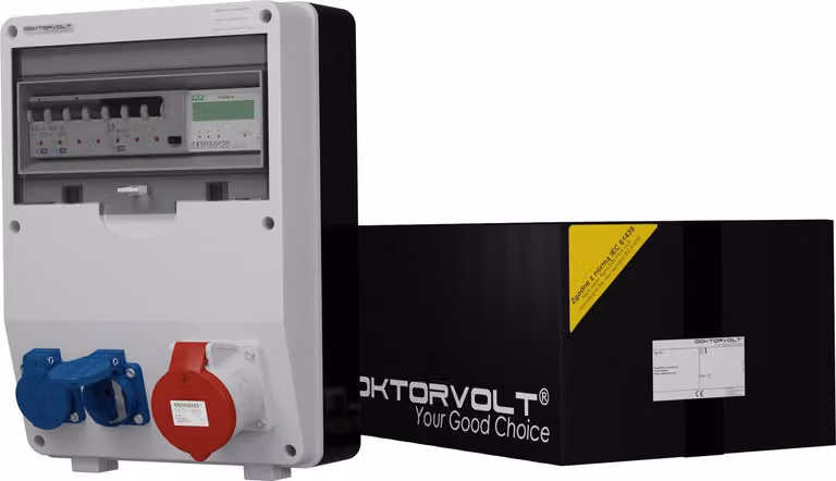 Distributore di potenza TD-S/FI 32A 2x230V trifase Contatore MID Doktorvolt® 9092
