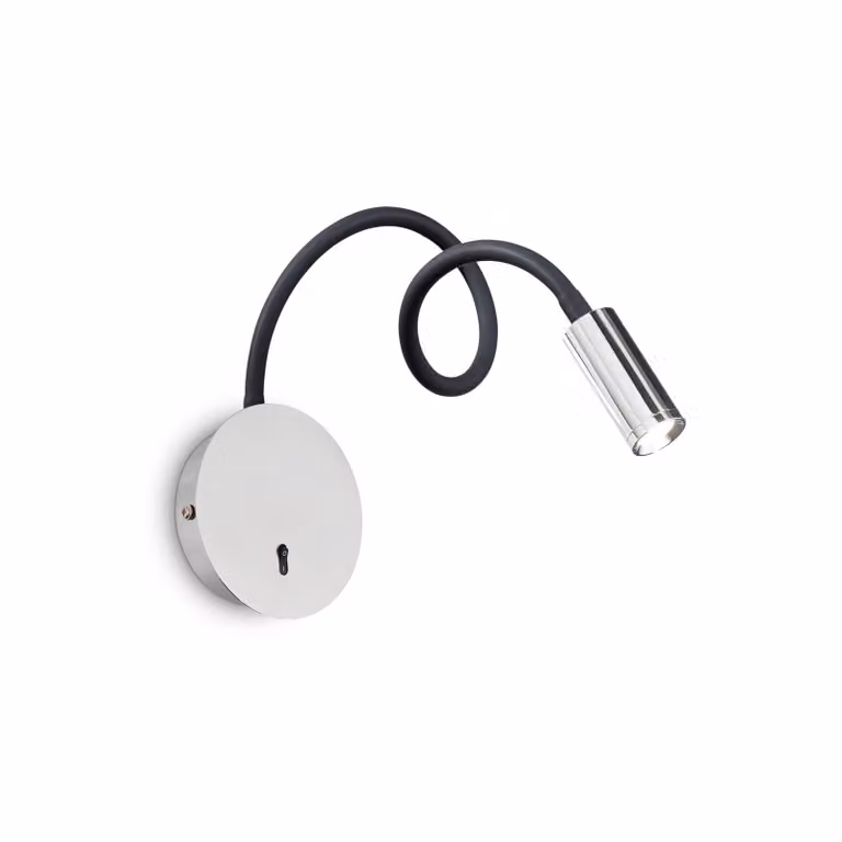 IDEAL LUX Applique da parete a LED Focus 2, Cromo / Argento, Soggiorno / Sala da pranzo, Metallo, Moderno, Applique a LED