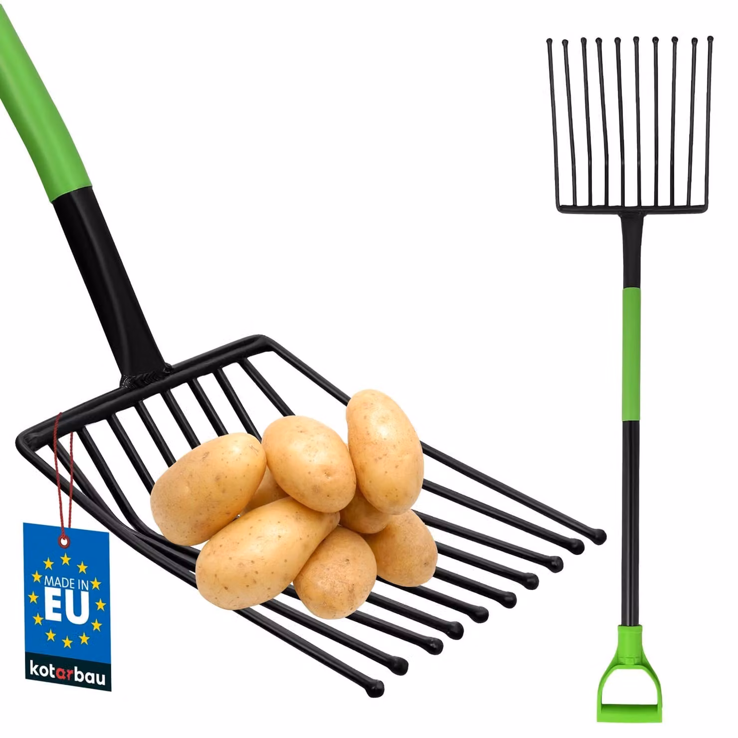 Forca da patate KOTARBAU® Forca da fieno 10 rebbi 120 cm con manico in metallo