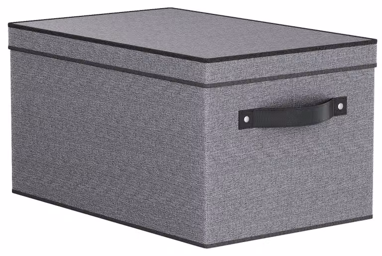 Contenitore con coperchio, 33 x 23 x 18 cm, grigio, per l'organizzazione