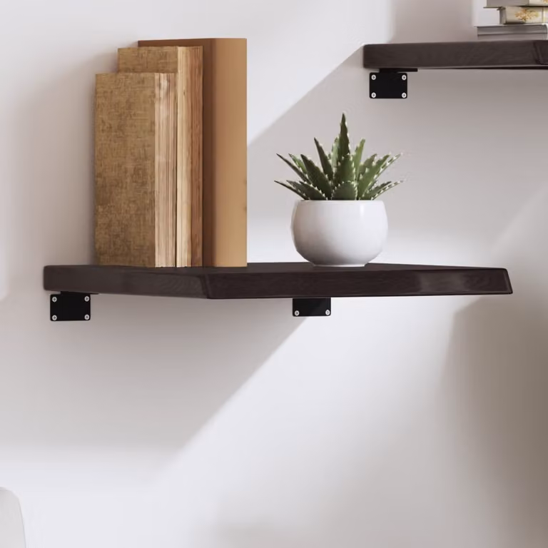 Ripiano in legno massello di rovere vidaXL marrone scuro stile rustico L 40 cm x P 40 cm x H 2-4 cm