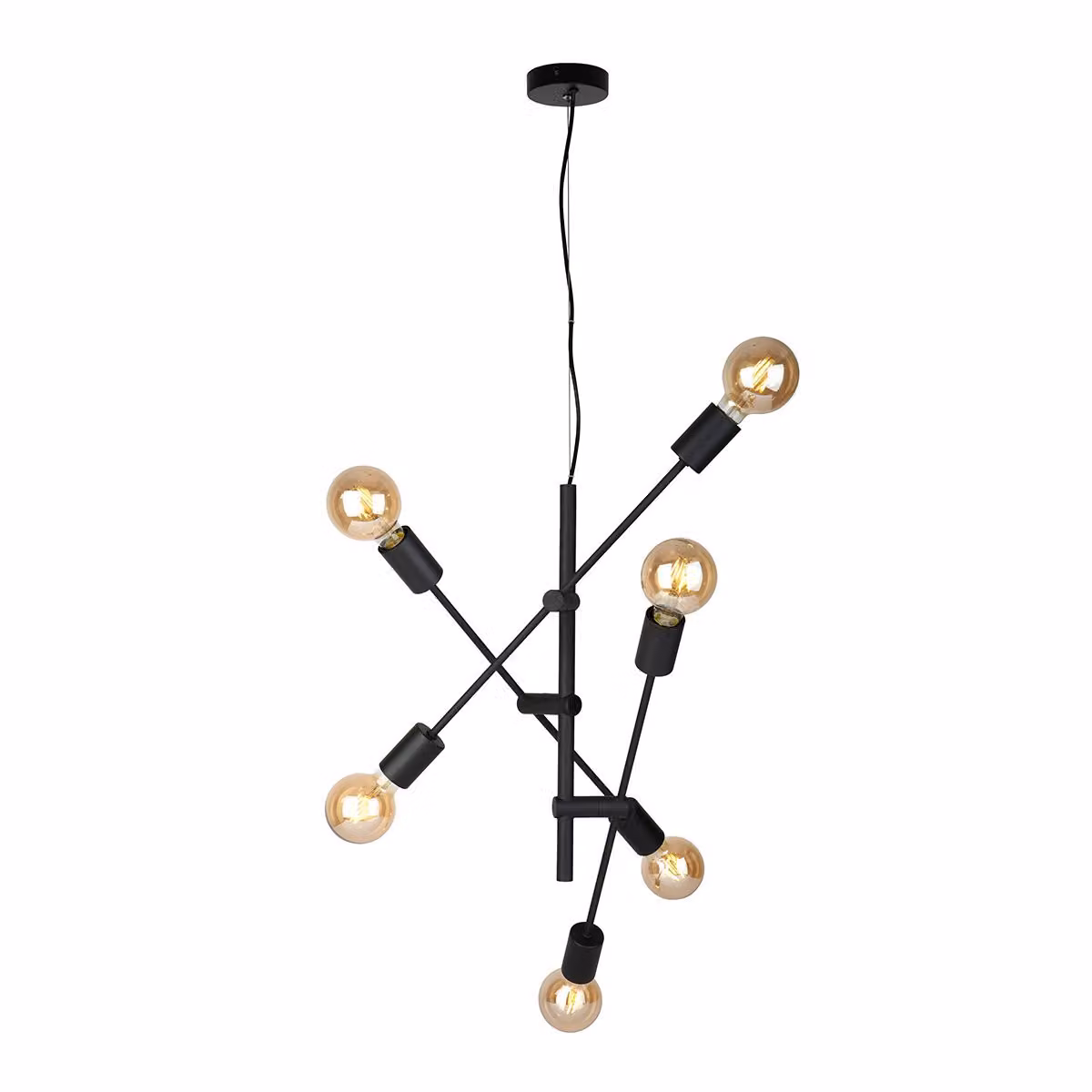 Lampadario industriale nero Italux Ferreia PND-5986-6-BL