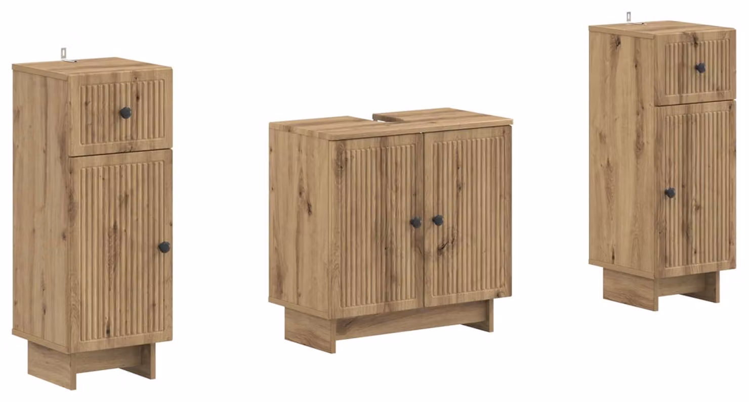 Set di due mobili da bagno in legno effetto "Artisan Eiche"