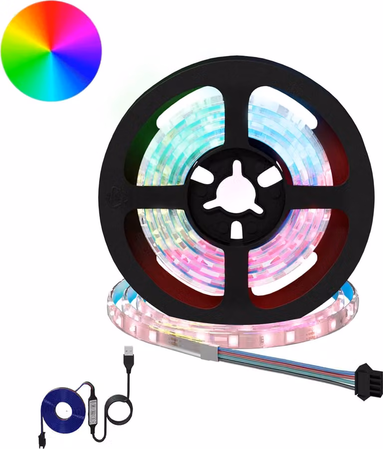 Strisce LED, 12 pezzi, nere e trasparenti