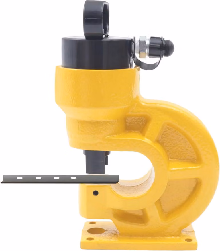 Punzone a tazza idraulico - CH-60 - Gola da 95 mm - Per acciaio angolare 4-5 mm - Acciaio per canali 6-10# - Barra di rame 3-10 mm - Acciaio - Giallo