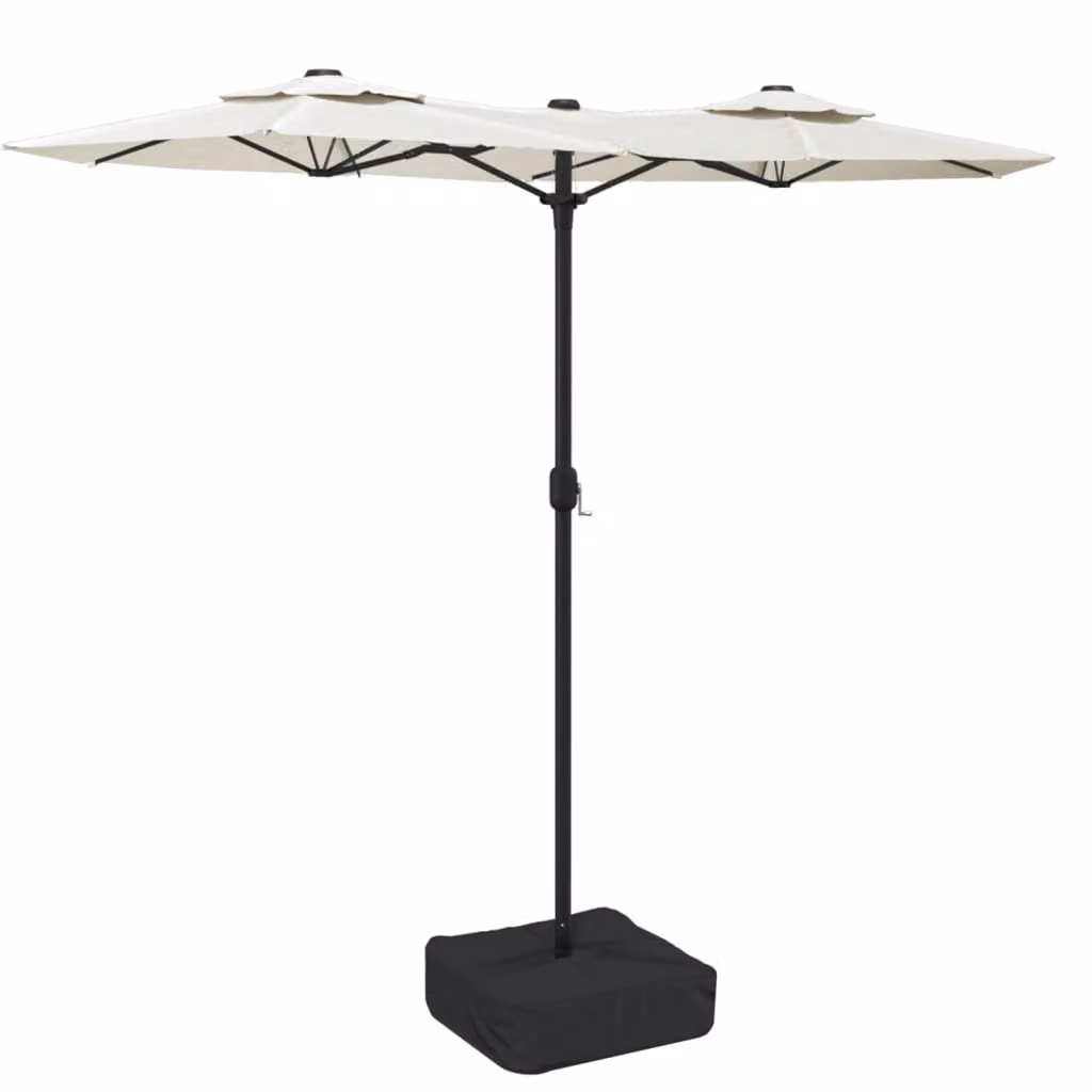 Ombrellone a Doppia Testa Bianco Sabbia 316x145 cm