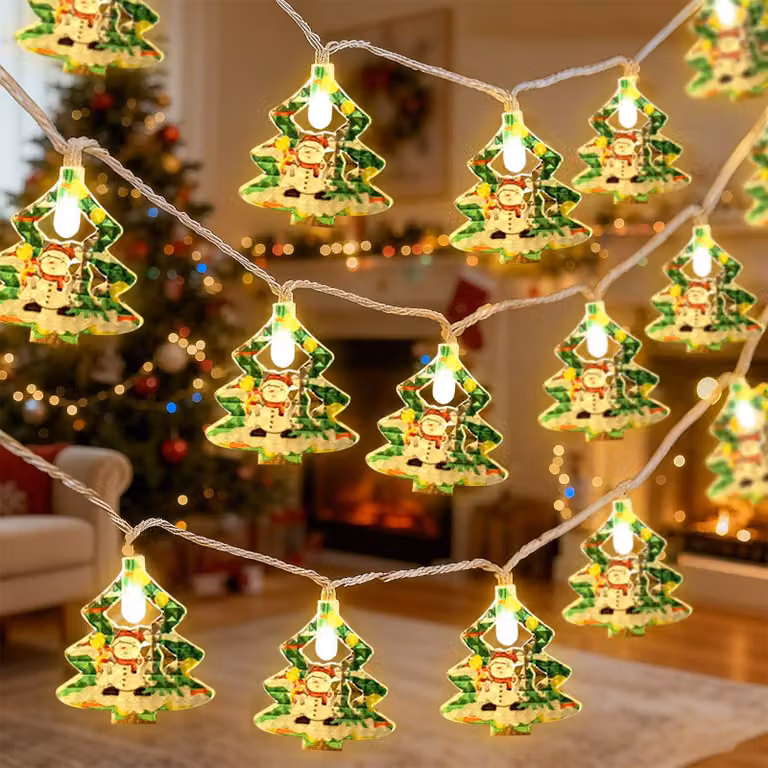 Catena luminosa a LED, 3 metri, 20 LED bianco caldo, decorazione natalizia