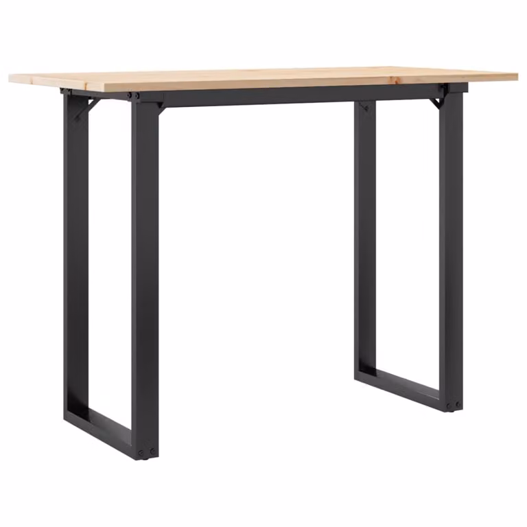 Tavolo da Pranzo Telaio a O 100x50x75 cm Legno Pino e Acciaio