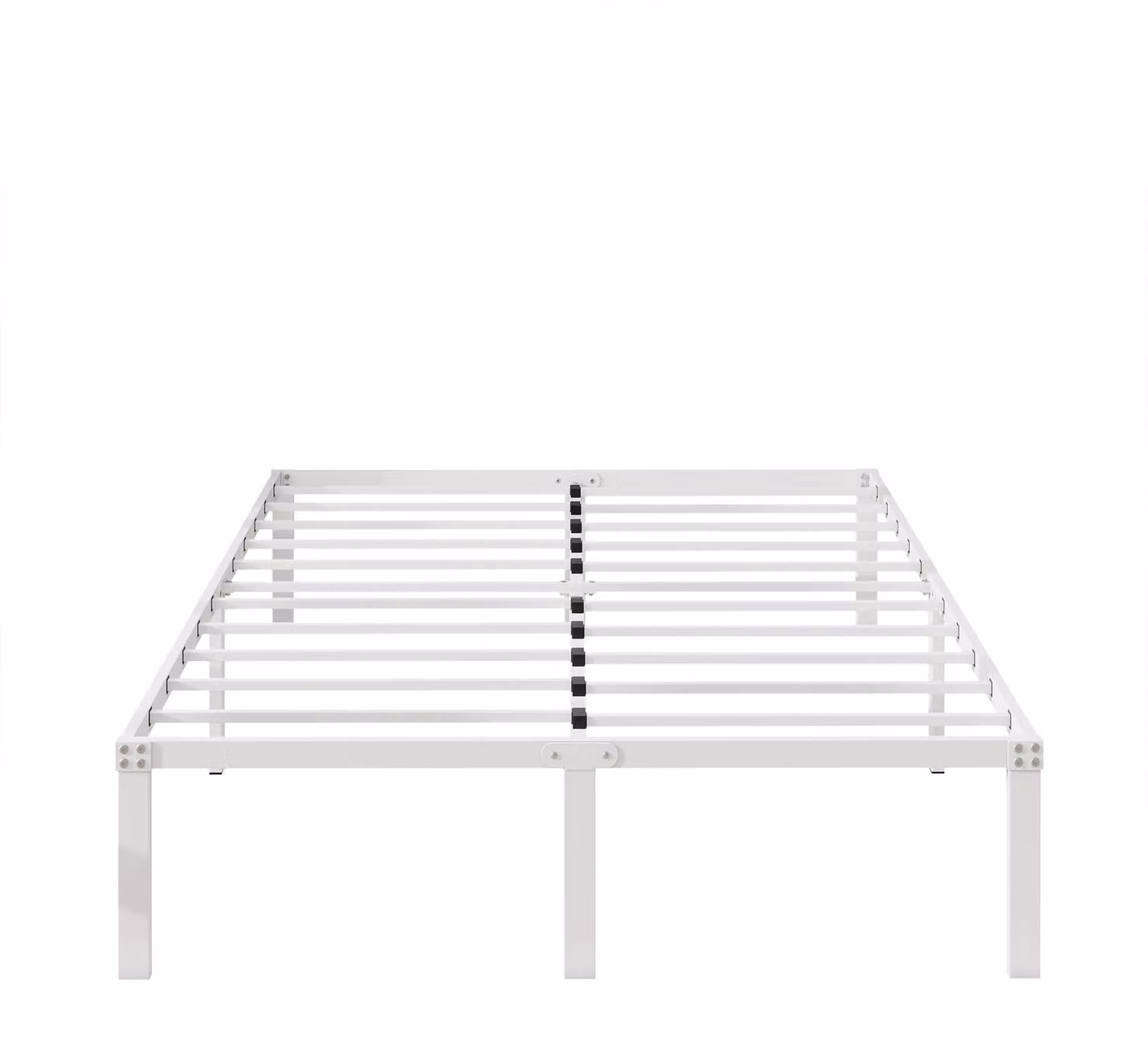 Struttura per letto matrimoniale, dimensioni 4 piedi e 6 pollici, altezza 36 cm, in metallo, con spazio contenitivo, colore bianco