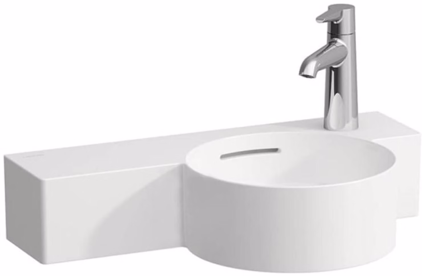 LAUFEN VAL Lave-mains, 1 trou de robinetterie à droite, avec trop-plein, 550x315mm, tablette à gauche, H8152847571061, H8152847571061